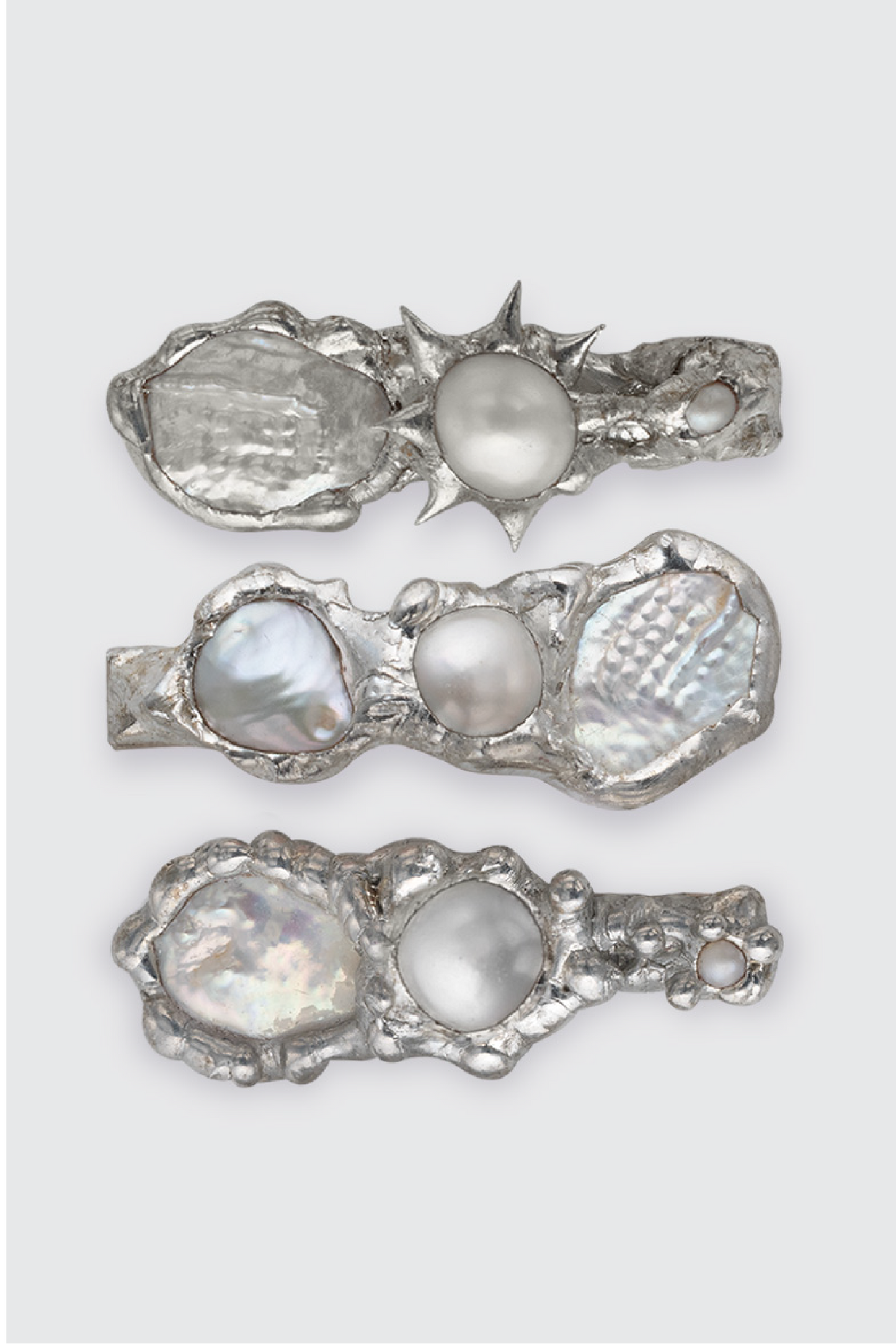 Pack of 3 Pearl Barettes
