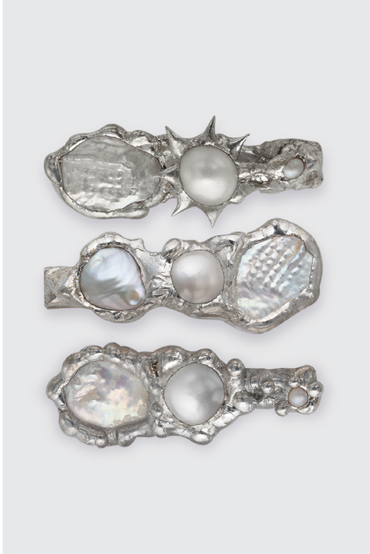 Pack of 3 Pearl Barettes